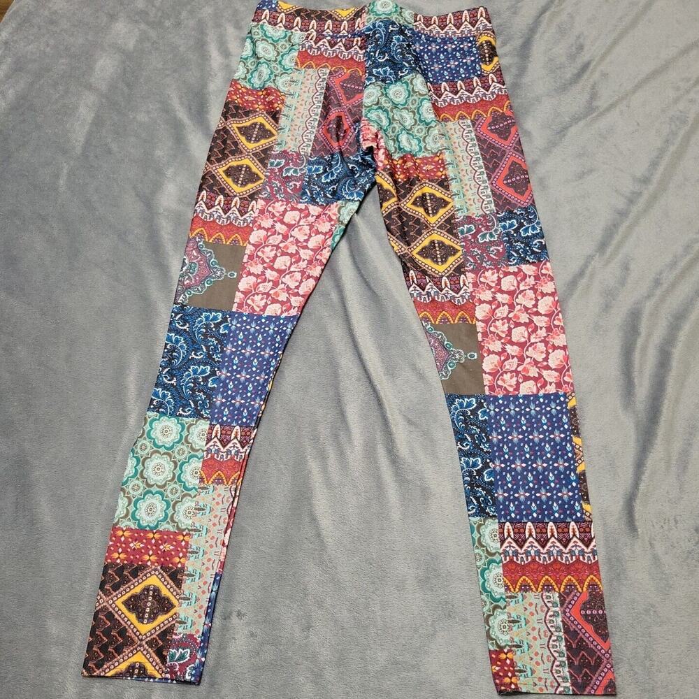 American Eagle Pants Women Small Red Floral Paisley Legging Stretch Comfort Boho